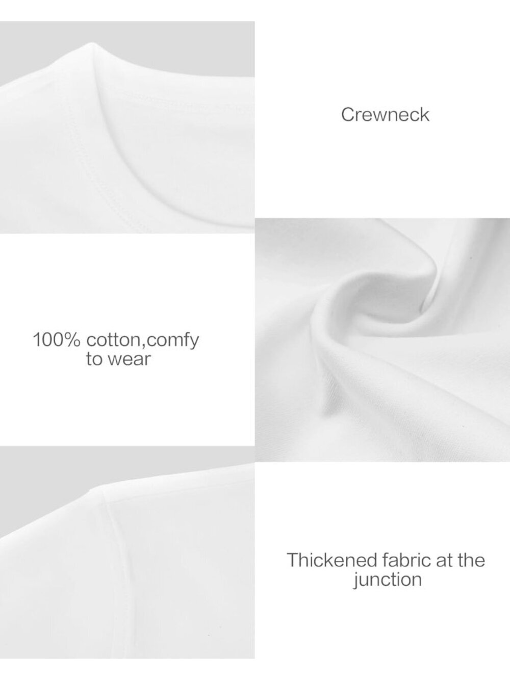 Women's White Cotton Crewneck Short Sleeve Basic Tees Summer Casual Crop Tops - Picture 6 of 6